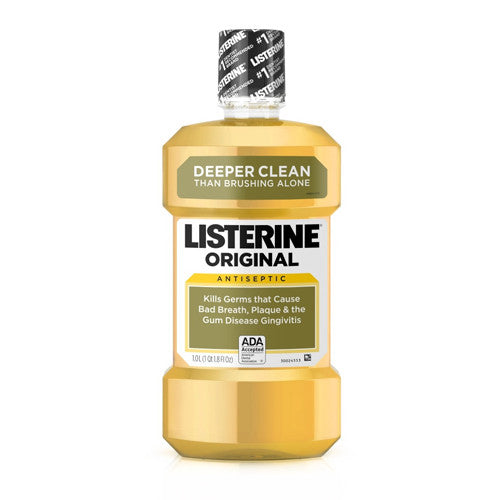 Listerine Antiseptic Mouthwash Rinse, Original - 1-Liter